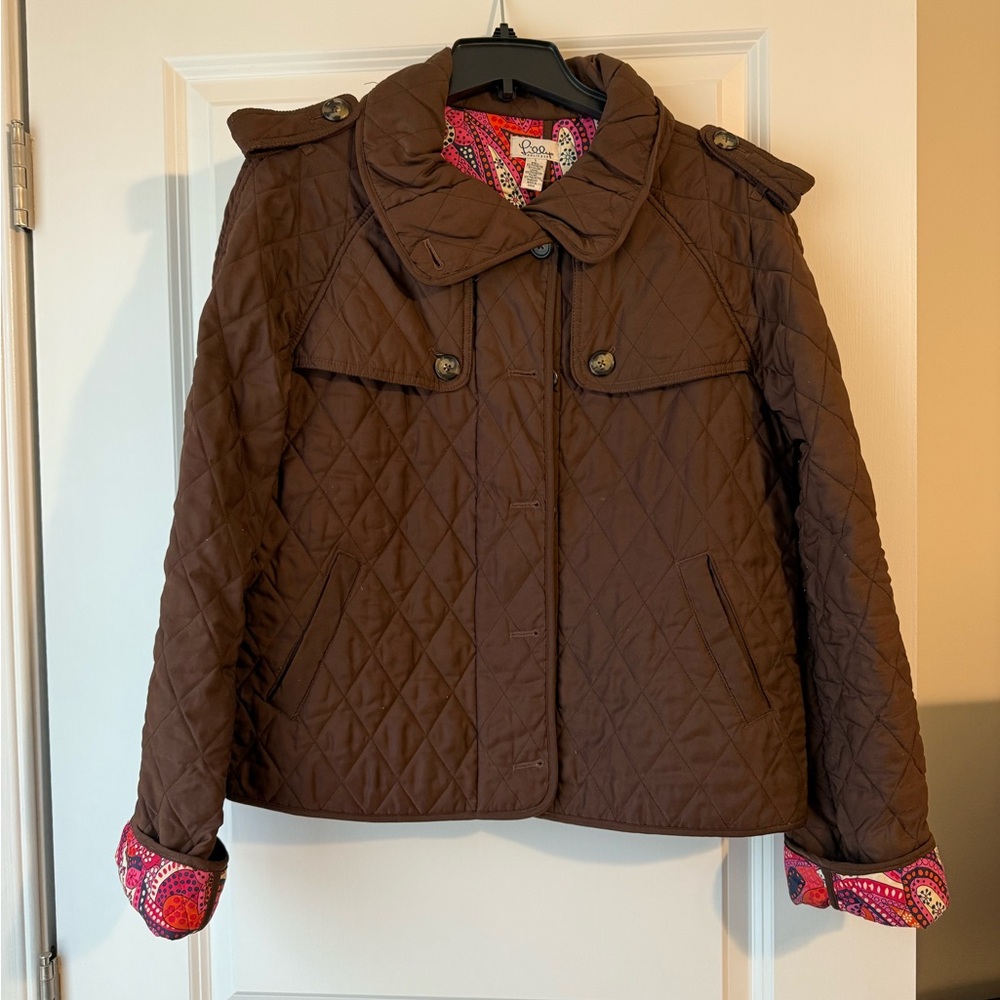 Lilly Pulitzer Brown Quilted Jacket